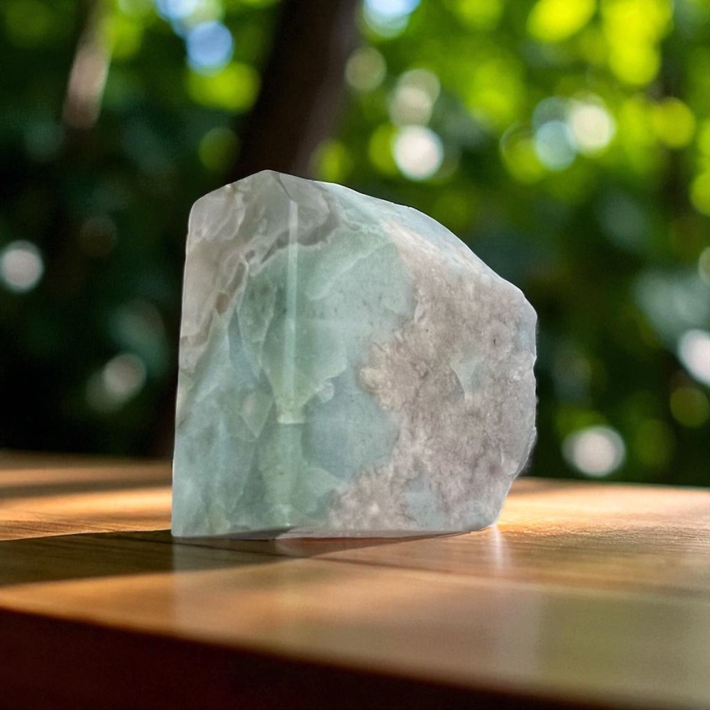 Rare Green Flower Agate Crystal Freeform‎ | Collectible Healing Stone Decor